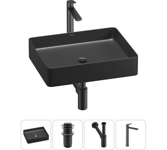 Набор Wellsee 4 в 1 FreeDom 2.0 накладная раковина 51x40 см 20214526R 1