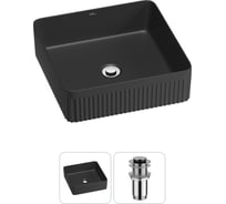 Набор Wellsee 2 в 1 Festive Fox 2.0 накладная раковина 36x36 см, донный клапан хром 20213714R