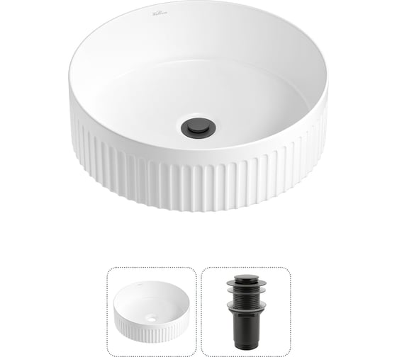 Набор Wellsee 2 в 1 Festive Fox 2.0 накладная раковина 40x40 см, донный клапан 20213467R 1