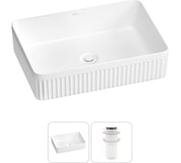 Набор Wellsee 2 в 1 Festive Fox 2.0 накладная раковина 50x35 см, донный клапан 20213517R