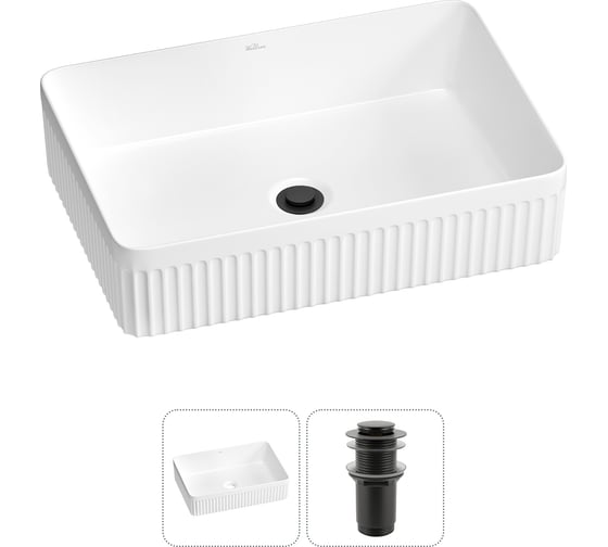 Набор Wellsee 2 в 1 Festive Fox 2.0 накладная раковина 50x35 см, донный клапан 20213515R 1