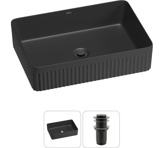 Набор Wellsee 2 в 1 Festive Fox 2.0 накладная раковина 50x35 см, донный клапан 20213755R 1