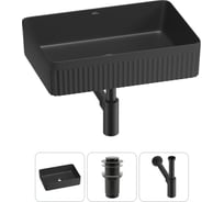 Набор Wellsee 3 в 1 Festive Fox 2.0 накладная раковина 50x35 см, донный клапан, сифон 20213758R