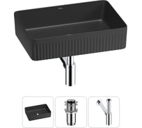 Набор Wellsee 3 в 1 Festive Fox 2.0 накладная раковина 50x35 см, донный клапан, сифон 20213757R
