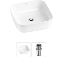 Набор Wellsee 2 в 1 Preen накладная раковина 39x39 см, донный клапан 20214175R
