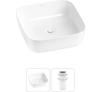 Набор Wellsee 2 в 1 Preen накладная раковина 39x39 см, донный клапан 20214178R