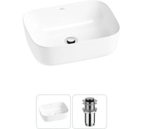 Набор Wellsee 2 в 1 Preen накладная раковина 40x30 см, донный клапан 20214203R