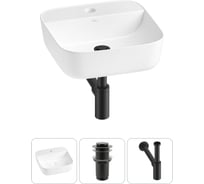 Набор Wellsee 3 в 1 Preen накладная раковина 40x40 см, донный клапан, сифон 20214292R