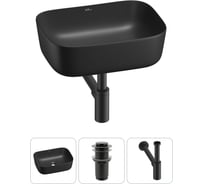 Набор Wellsee 3 в 1 Preen накладная раковина 40x30 см, донный клапан, сифон 20214223R