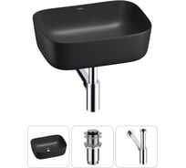 Набор Wellsee 3 в 1 Preen накладная раковина 40x30 см, донный клапан, сифон 20214222R