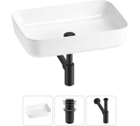 Набор Wellsee 3 в 1 Preen накладная раковина 60x42 см, донный клапан, сифон 20214252R