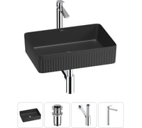 Набор Wellsee 4 в 1 Festive Fox 2.0 накладная раковина 50x35 см, донный клапан, сифон, смеситель 20213760R