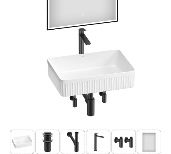 Набор Wellsee 6 в 1 Festive Fox 2.0 накладная раковина 50x36 см 20218068R 1