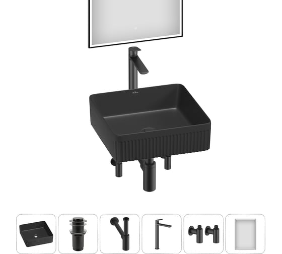 Набор Wellsee 6 в 1 Festive Fox 2.0 накладная раковина 40x40 см 20218062R 1