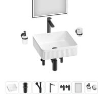 Набор Wellsee 7 в 1 Festive Fox 2.0 накладная раковина 36x36 см 20218044R