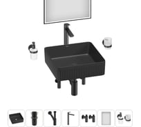 Набор Wellsee 7 в 1 Festive Fox 2.0 накладная раковина 36x36 см 20218051R