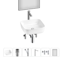 Набор Wellsee 6 в 1 Preen накладная раковина 39x39 см 20218263R