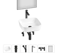 Набор Wellsee 6 в 1 Preen накладная раковина 39x39 см 20218264R