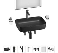 Набор Wellsee 7 в 1 Preen накладная раковина 50x40 см 20218303R