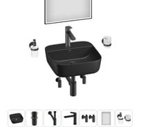 Набор Wellsee 7 в 1 Preen накладная раковина 40x40 см 20218331R