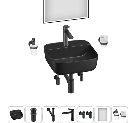 Набор Wellsee 7 в 1 Preen накладная раковина 40x40 см 20218331R 1