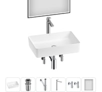 Набор Wellsee 6 в 1 FreeDom 2.0 накладная раковина 50x34 см 20217883R