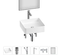 Набор Wellsee 6 в 1 FreeDom 2.0 накладная раковина 36x36 см 20217859R