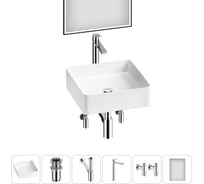 Набор Wellsee 6 в 1 FreeDom 2.0 накладная раковина 30x30 см 20217835R