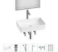 Набор Wellsee 6 в 1 FreeDom 2.0 накладная раковина 50x34 см 20217891R