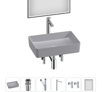 Набор Wellsee 6 в 1 FreeDom 2.0 накладная раковина 50x34 см 20217905R