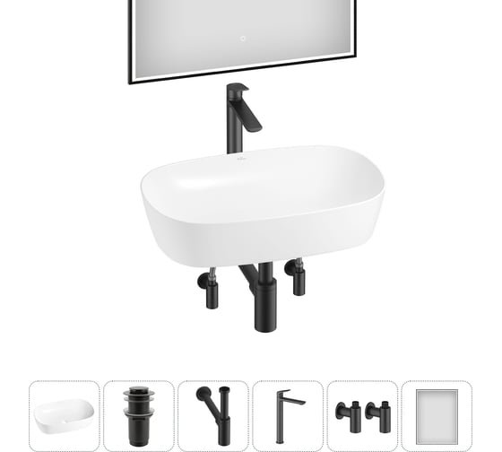 Набор Wellsee 6 в 1 Ground Breaking накладная раковина 50x39 см 20218600R 1