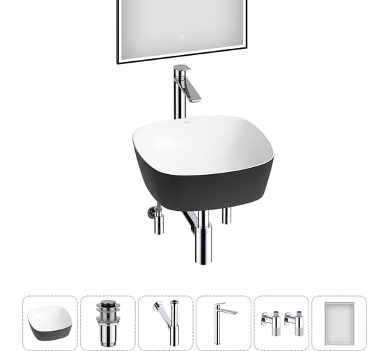 Набор Wellsee 6 в 1 Ground Breaking накладная раковина 40x40 см 20218593R 1