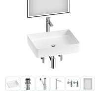 Набор Wellsee 6 в 1 FreeDom 2.0 накладная раковина 51x40 см 20217907R