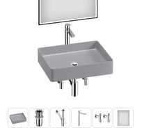 Набор Wellsee 6 в 1 FreeDom 2.0 накладная раковина 51x40 см 20217929R