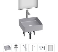 Набор Wellsee 6 в 1 FreeDom 2.0 накладная раковина 36x36 см 20217881R