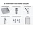 Набор Wellsee 6 в 1 FreeDom 2.0 накладная раковина 36x36 см 20217881R 12