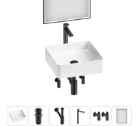 Набор Wellsee 6 в 1 FreeDom 2.0 накладная раковина 36x36 см 20217844R