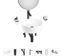 Набор Wellsee 7 в 1 Belle Spa накладная раковина 38x38 см 20218408R