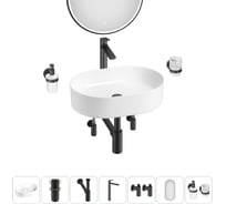 Набор Wellsee 7 в 1 Belle Spa накладная раковина 50x37 см 20218416R