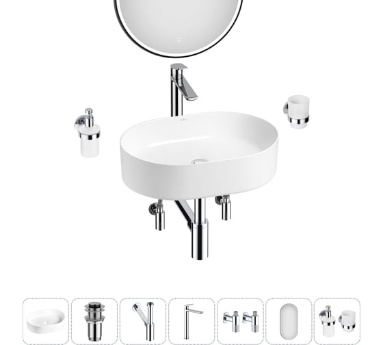 Набор Wellsee 7 в 1 Belle Spa накладная раковина 50x37 см 20218415R 1