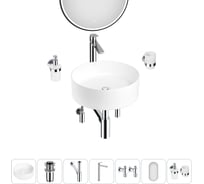 Набор Wellsee 7 в 1 Belle Spa накладная раковина 38x38 см 20218407R