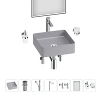 Набор Wellsee 7 в 1 FreeDom 2.0 накладная раковина 30x30 см 20217880R