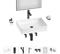 Набор Wellsee 7 в 1 FreeDom 2.0 накладная раковина 51x40 см 20217920R