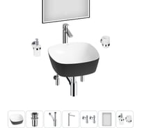 Набор Wellsee 7 в 1 Ground Breaking накладная раковина 40x40 см 20218596R