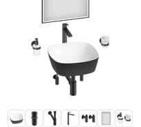 Набор Wellsee 7 в 1 Ground Breaking накладная раковина 40x40 см 20218597R