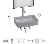 Набор Wellsee 7 в 1 FreeDom 2.0 накладная раковина 50x34 см 20217906R