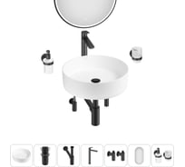 Набор Wellsee 7 в 1 Coax накладная раковина 40x40 см 20218252R