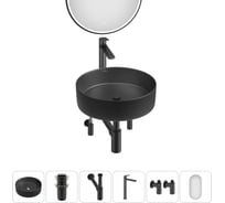 Набор Wellsee 6 в 1 Coax накладная раковина 40x40 см 20218256R