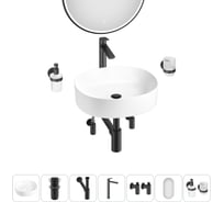 Набор Wellsee 7 в 1 Belle Spa 2.0 накладная раковина 45x42 см 20218424R