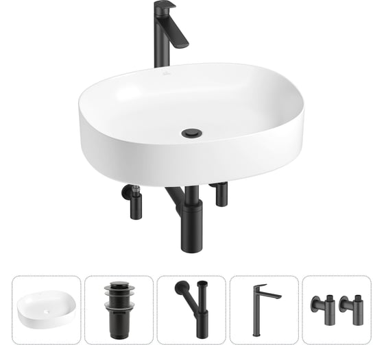 Набор Wellsee 5 в 1 Belle Spa 2.0 накладная раковина 55x45 см 20212562R 1